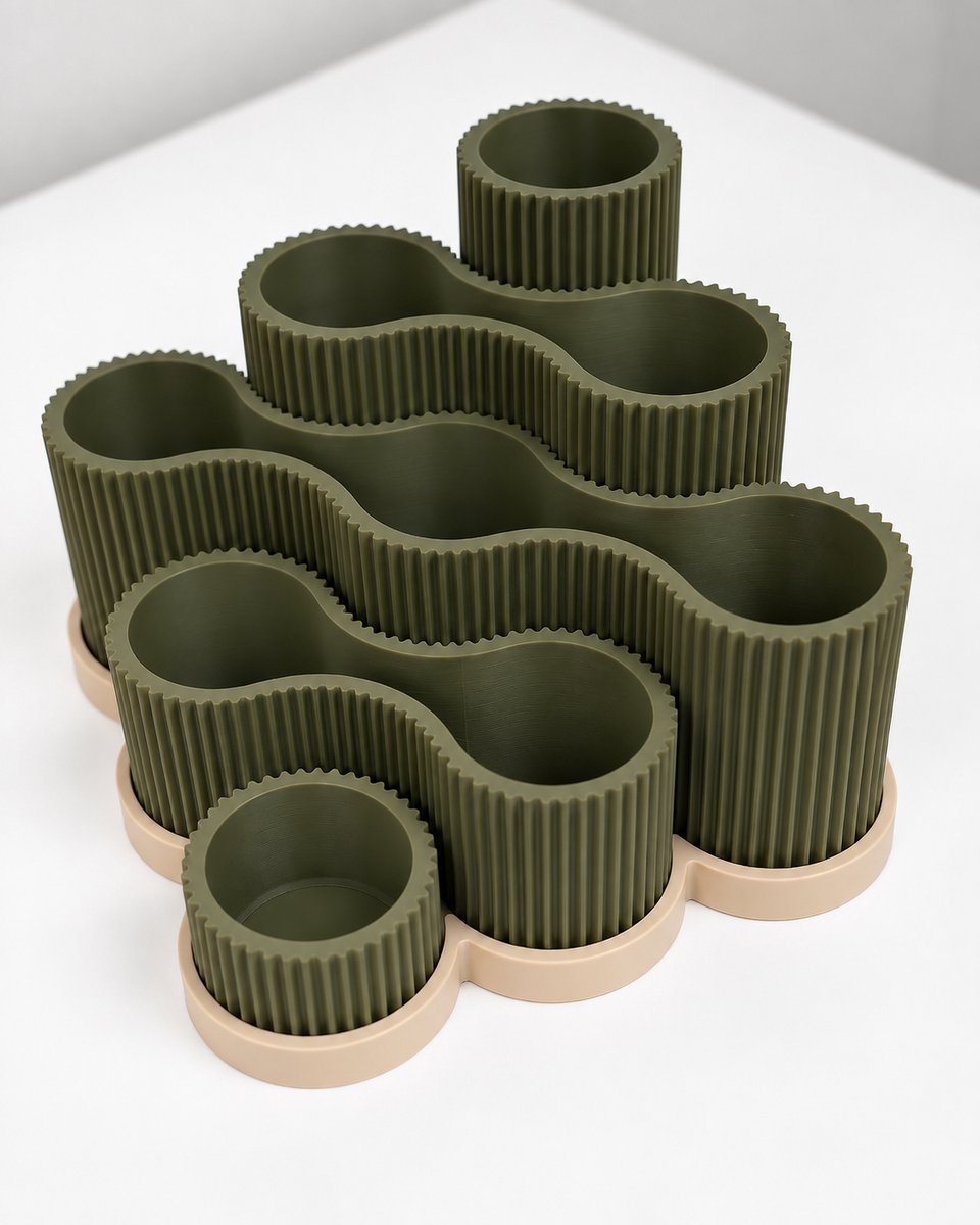 Tafelorganizer Set van 5 – Bureau Organizer met Meerdere Vakken – Pennenhouder – 3D Geprint