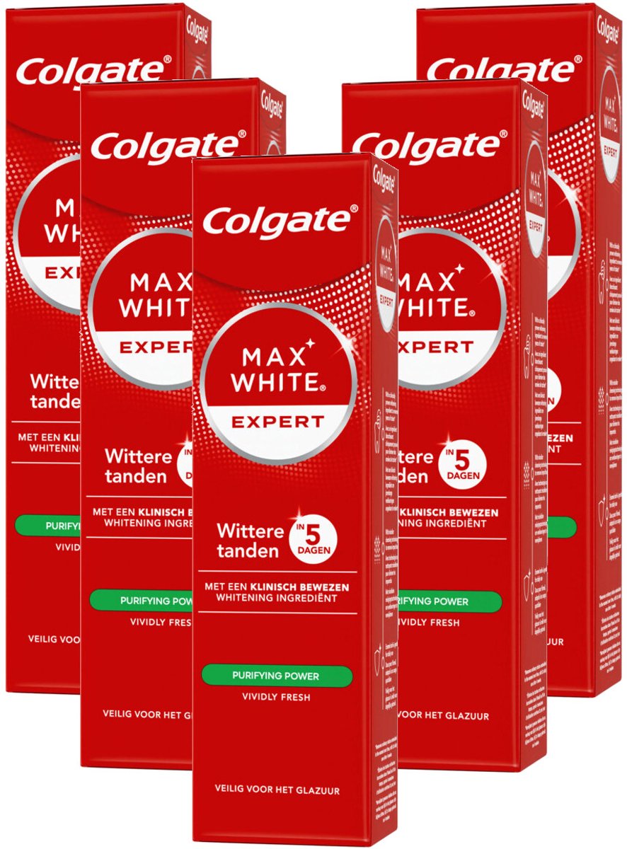 Colgate Max White Expert Purifying Power - Multipack - Tandpasta - 375ml (5x75ml)
