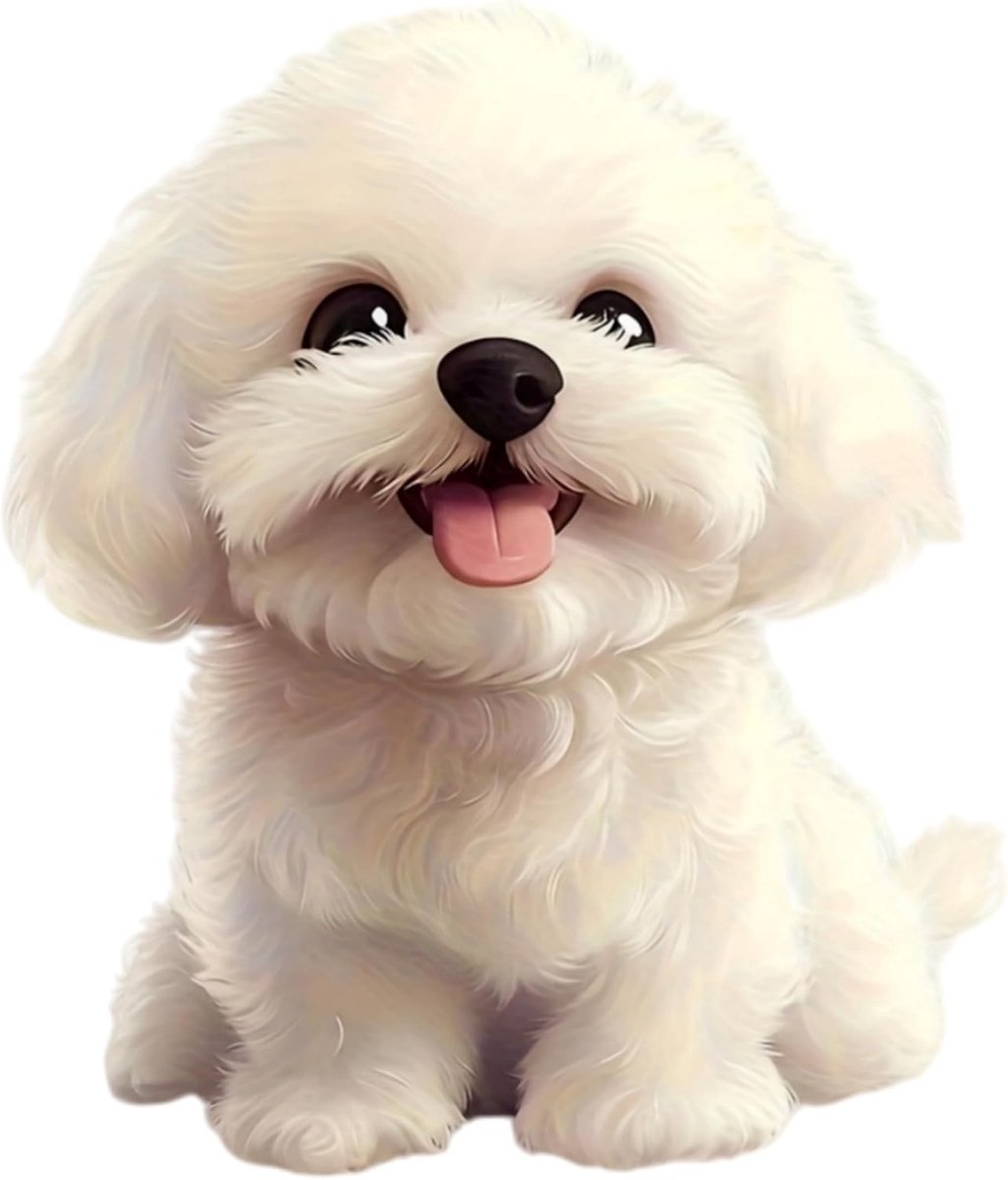 Bichon Frise autosticker voor honden, 12,5 cm waterdichte, glanzende vinylstickers voor auto's, SUV's, motorfietsen, laptops, helmen, deuren, duurzame krasbestendige bumperstickers, set van