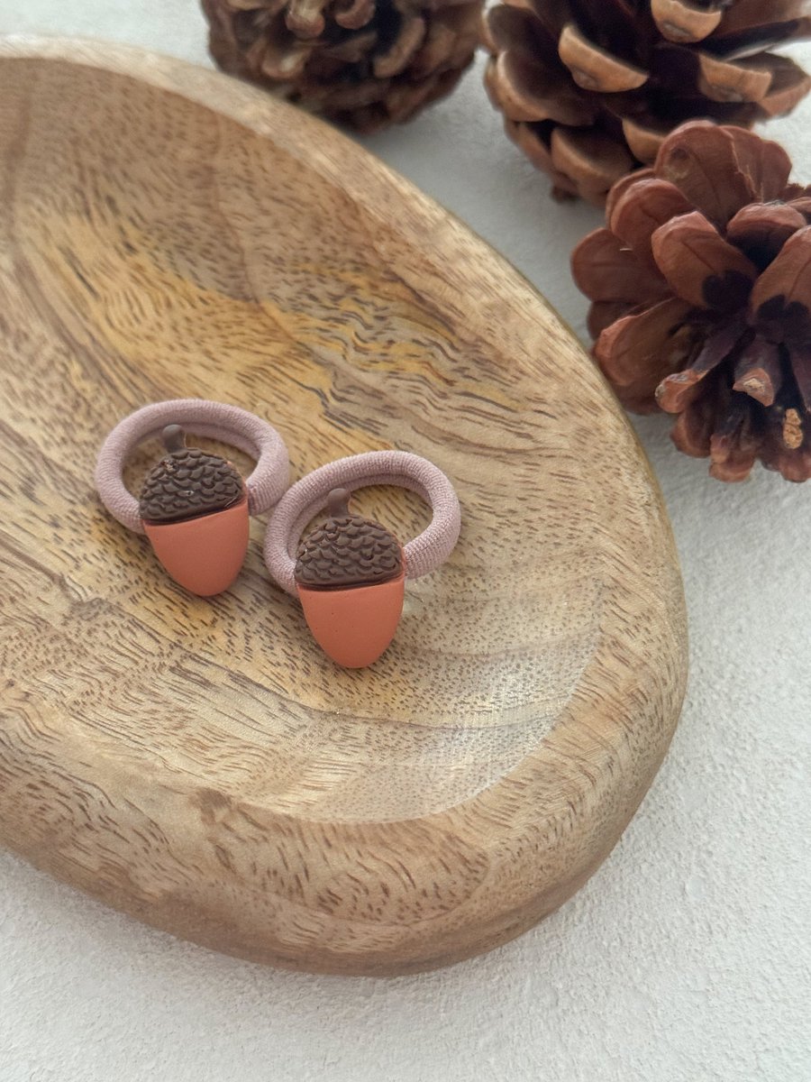Haarelastiek Eikel - Haarelastiekje voor Meisjes & Kinderen - Herfst Haarelastiekjes - Haaraccessoires voor Peuters & Kleuters - Verjaardagscadeau