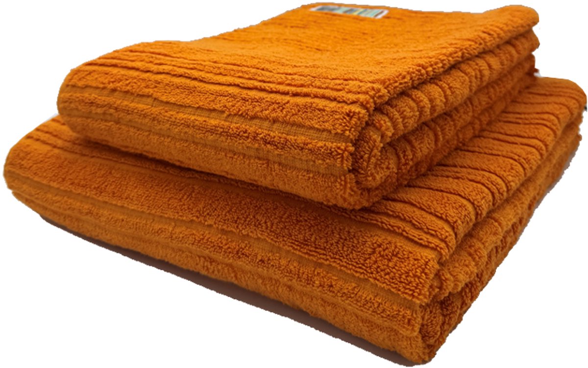 Happy handdoek 70x140 cm mango en 100x150