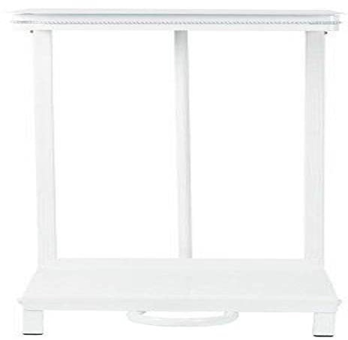 vrijstaande stalen zakkenhouder of afvalbak, wit, hygiënisch voetpedaalbediend deksel, 880(h) x 430(b) x 330(d)mm, l548