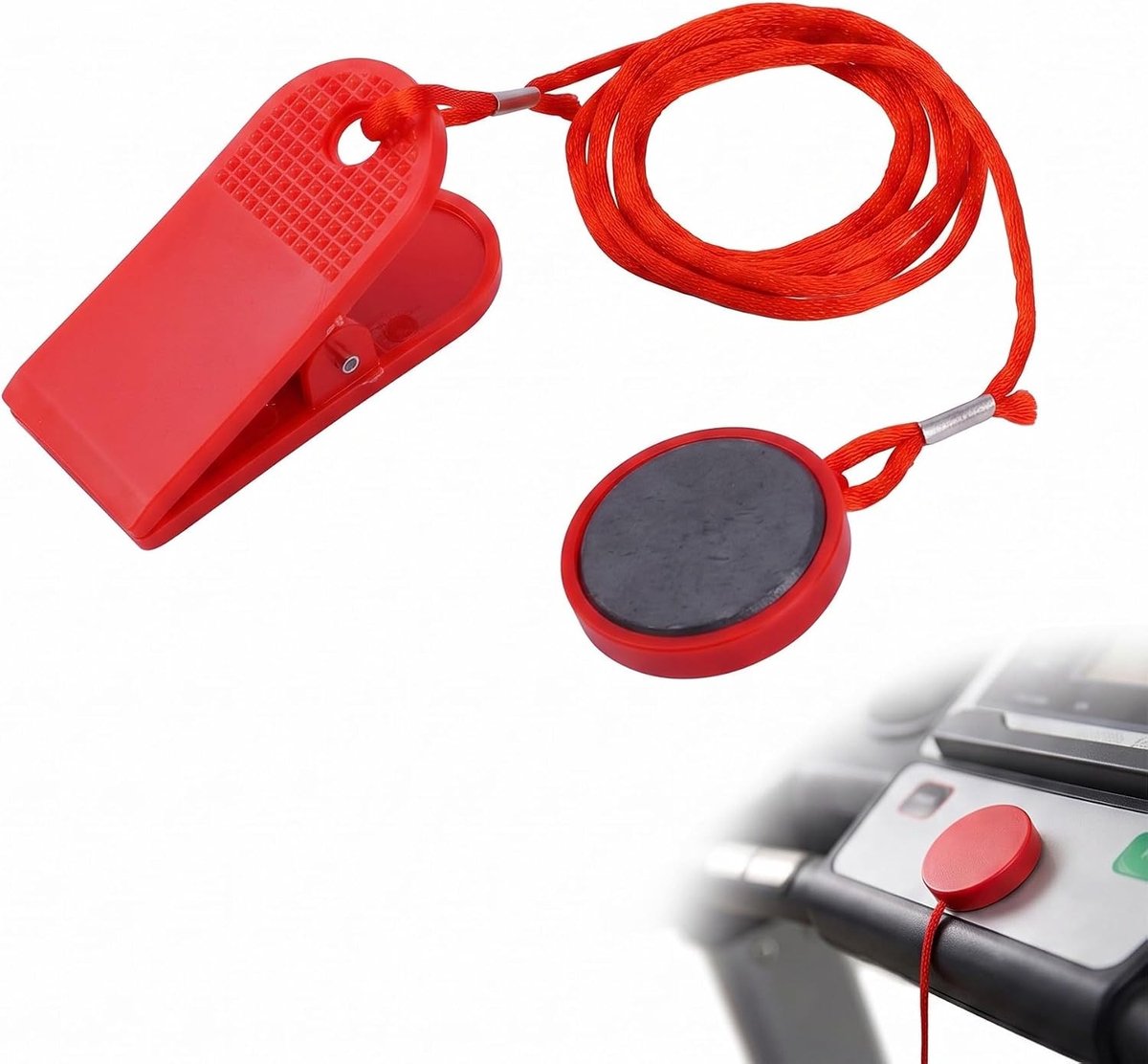 Veiligheidssleutel voor loopband, 1 stuk, universele noodstop, valbeveiliging, voorkomt onbedoelde activering, standaard veiligheidsvervanging