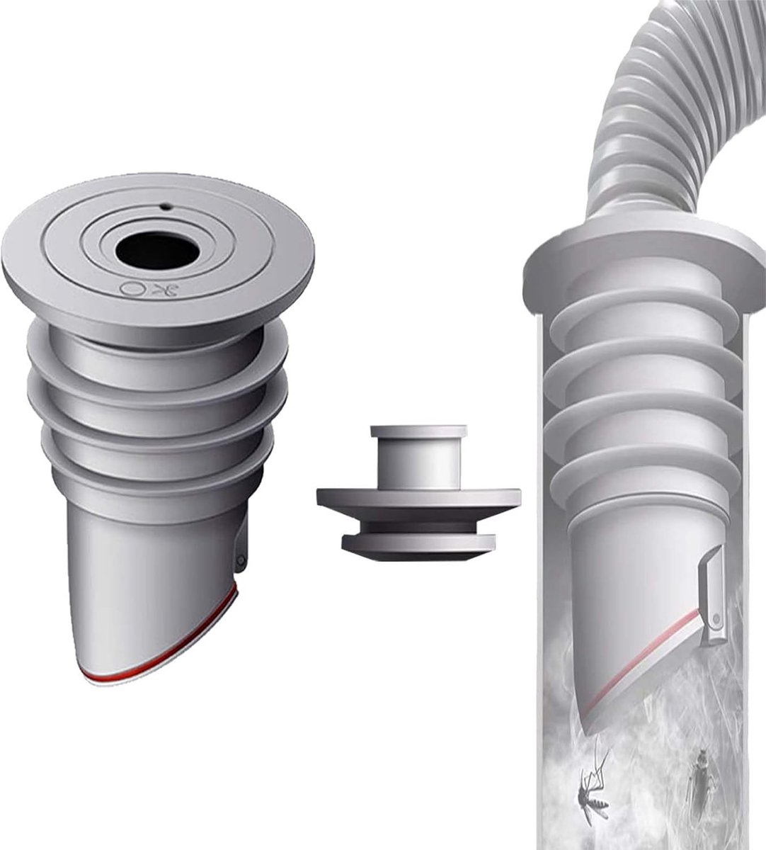 35-40mm Washer Sealing Hose Stop WISIRENT, Grey Drain Hose for Washing Machine Drain Hose Seal Washer, Sewer Pipe Seal - ShopVlot