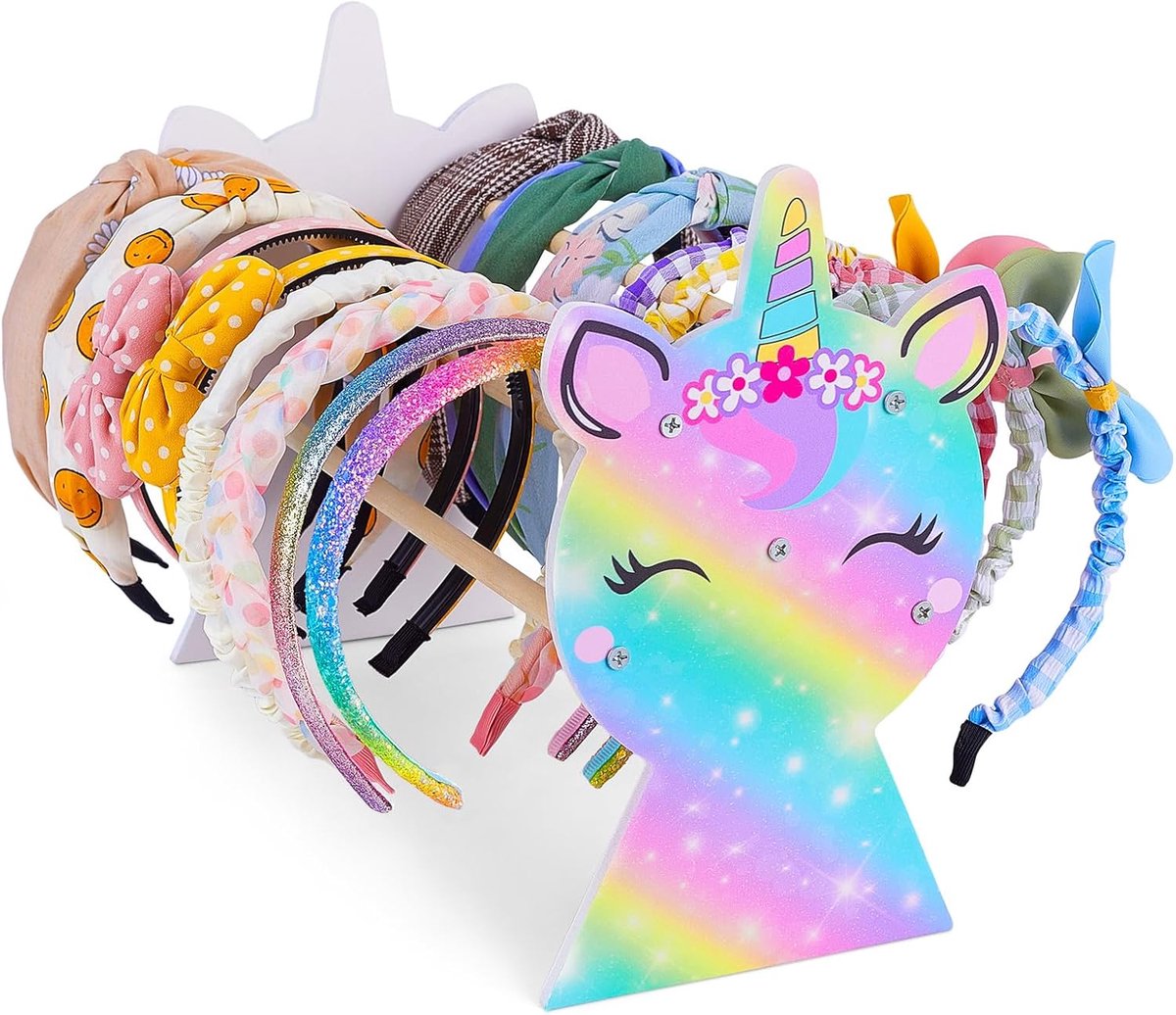 MHJY Headband Holder Unicorn - Hair Clip Storage Organizer, Hair Caps Display Stand, Girls Hair Clip Organizer, Purple - ShopVlot