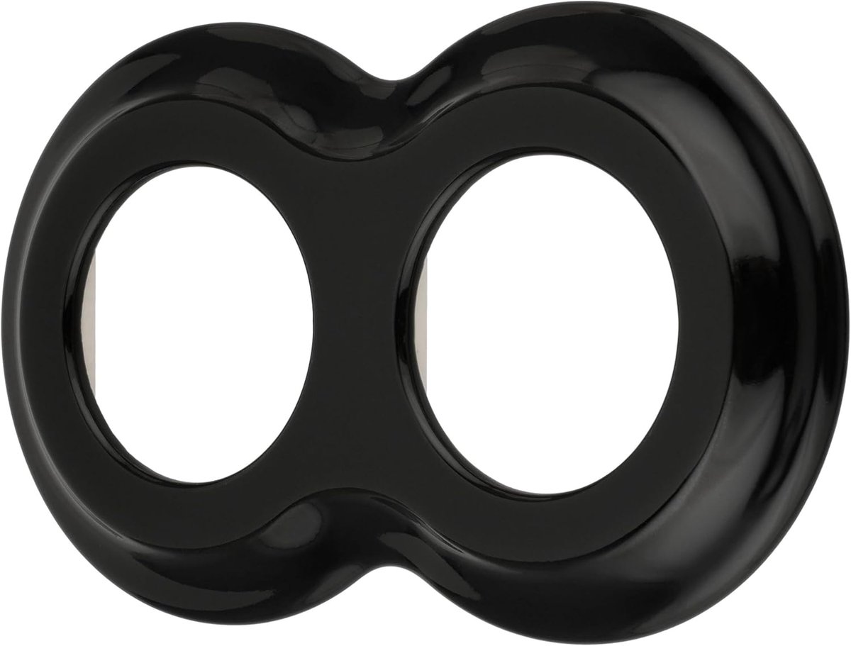 Porcelain Retro Curve frame 2-gang, series PR1 black - ShopVlot