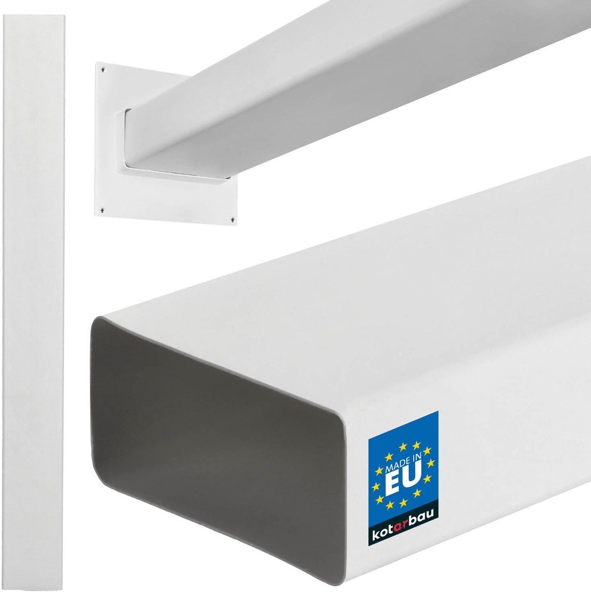 KOTARBAU® Plat Kanaal - Vlakkanaal 110 x 55 mm - Plat Luchtkanaal 100 cm Rechthoekig Ventilatiekanaal - Plat Kanaal - Ventilatiekanaal - Ventilatiebuis - Kabelgoot voor Kabels - Wit