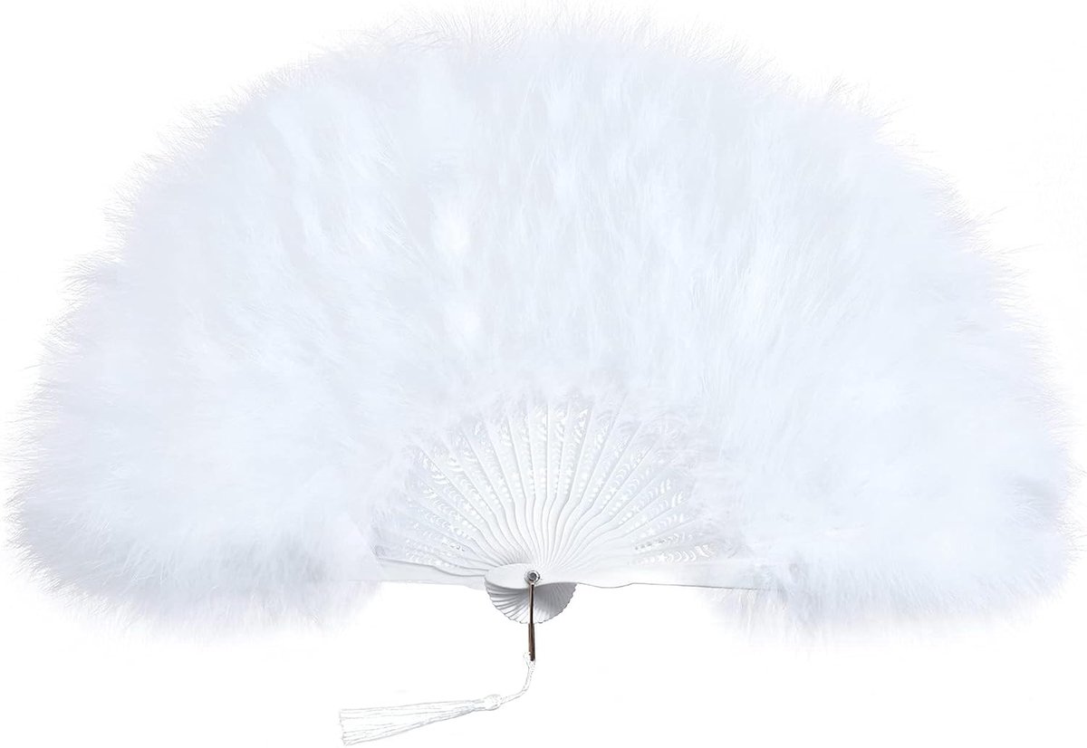 Veerhandfan 50cm - Roze met handvat - Exquise veren - Perfect voor vintage feesten - ShopVlot