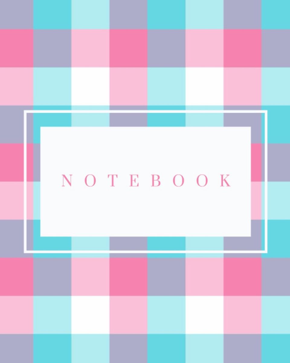 Checkered Notebook, Pink Purple Blue, Lined For Work, School, Kids, Gifts - ShopVlot
