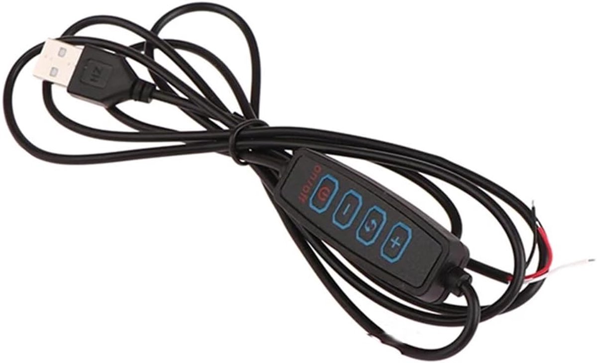 USB LED Dimme DC 5V Dimmable Switch 1.5m Cable Light Modulator Lamp Line Dimmer Controller Table Lamp Power Wire(Black) - ShopVlot