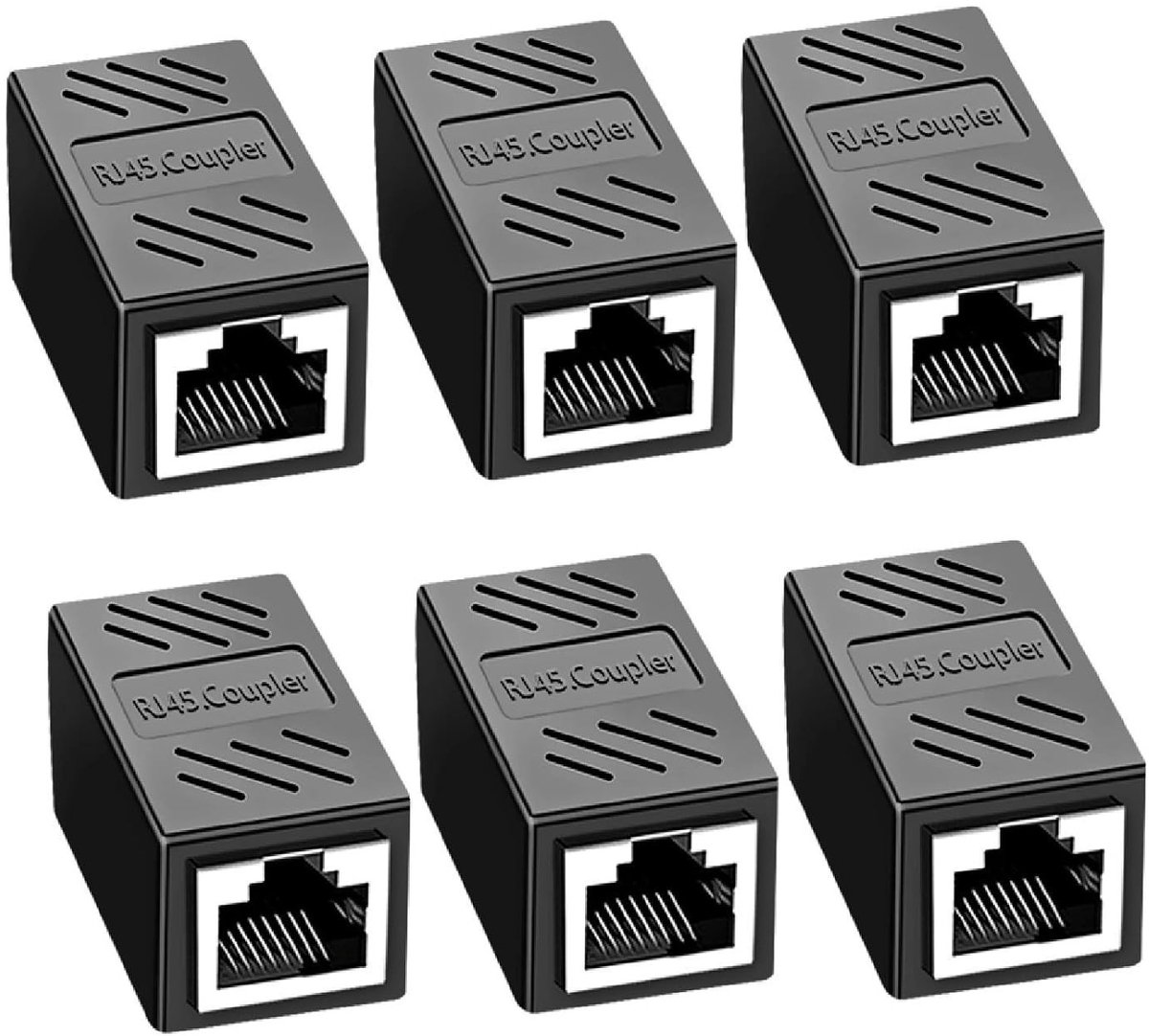 6 Stuks RJ45 Couplers voor Ethernet, Geschikt voor Cat8/Cat7/Cat6/Cat5e/Cat5, Perfect voor Kabelverlenging en Netwerkverbindingen