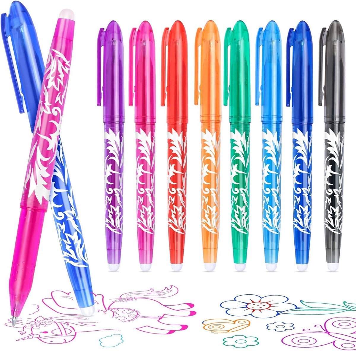 SnelShoppen - Ballpoint Pen, 8 Kleuren, Uitwisbare Balpen, 0.5mm Gelpen, School- en Kantoorbenodigdheden voor Studenten, Notitieboek, Planner, Bullet