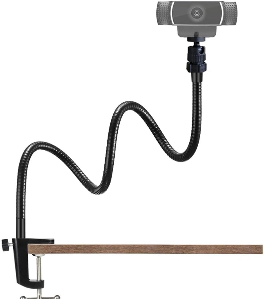 Webcam Stand 27" Verstelbare zwanenhals desktop camera mounthouder voor Logitech Webcam C925e C922 C930 C920 C615 en meer (1/4" draad)