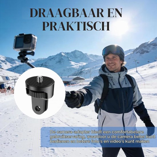 Set van 2 universele adapters voor actiecamera's, met 360° rotatie en schokdempers, ideale accessoires voor GoPro en Insta360 X5 bevestigingen, perfect voor het vastleggen van je avonturen — afbeelding 3