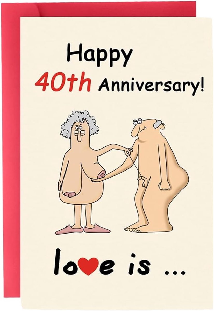 1 stuk jubileumkaart 40 jaar met envelop en zegel | wenskaart 40 jaar | 40 jaar bruiloft verjaardag | cadeau 40 jaar man vrouw | feestdecoratie