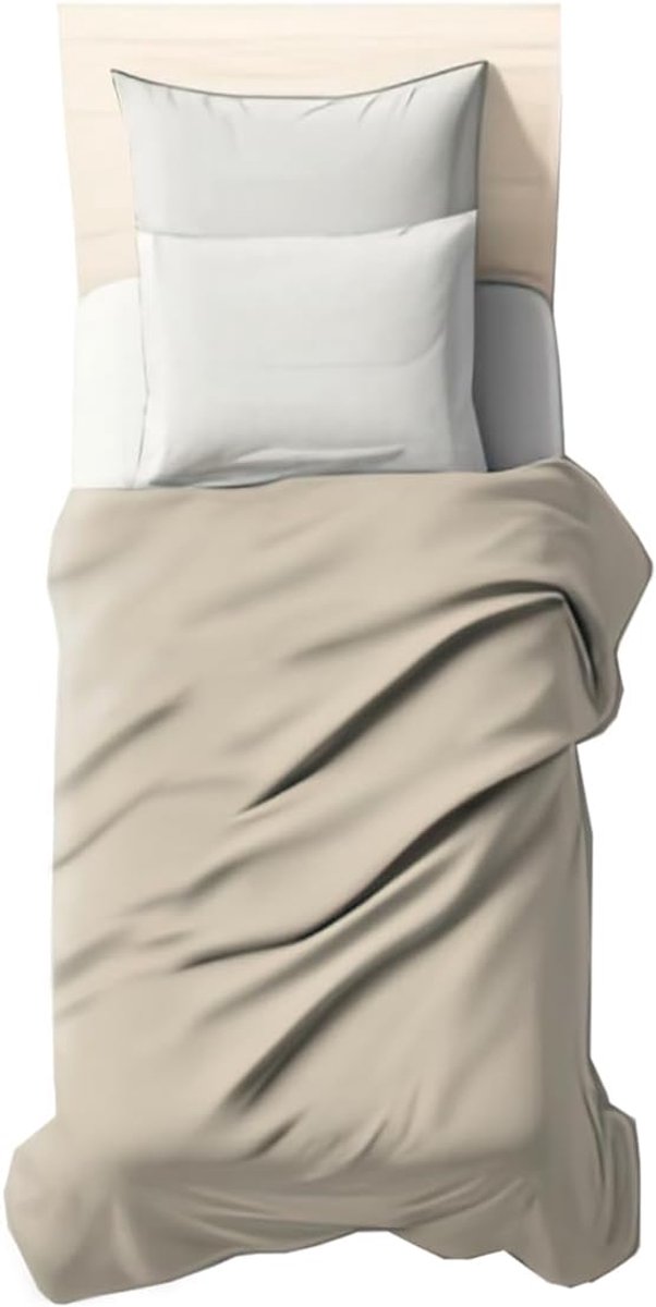 Zer0bed, Bedlaken voor eenpersoonsbed, 160 x 290 cm, 100% katoen, crème/ivoor, laken, 1 stuk (alleen laken)