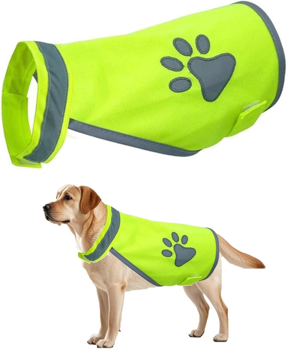 Veiligheidsvest voor honden, reflecterende strepen, hondenveiligheidsvest met reflecterende elementen, verstelbaar ontwerp voor nachtwandelingen, outdoor-avonturen, wielbegeleiding, training