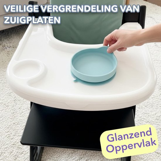 Dienblad en hoes voor Stokke Tripp Trapp kinderstoel | Combo van mat wit dienblad + doorzichtige hoes voor eenvoudige reiniging en sterke zuigkracht — afbeelding 4