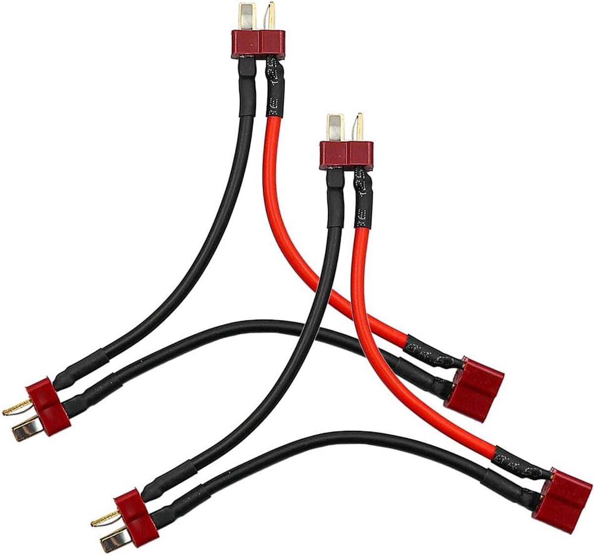 2 stuks RC laadaansluiting draad T-Head kabel Crosstie 2 stekkers 1 bus voor Lipo RC batterij ESC