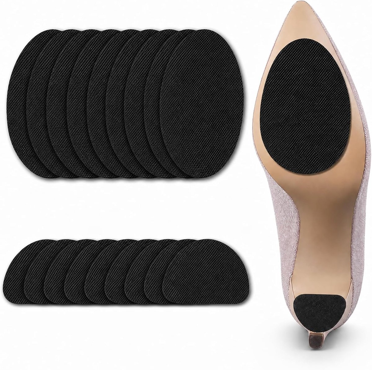18 stuks rubberen zolen om op te plakken, voor reparatie van schoenzolen, antislip zoolpads voor schoenen, zelfklevende zolen, bescherming tegen slijtage voor hoge hakken, leren schoenen, laarzen en