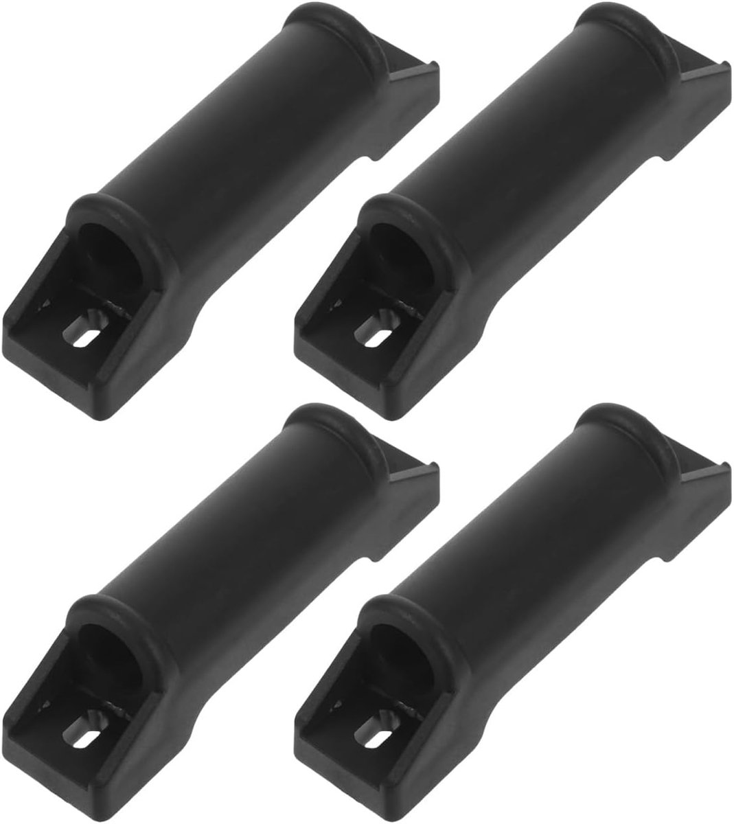 4 stuks voetsteunglijders, 10 cm gatafstand, zwart