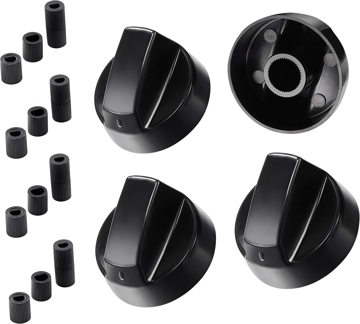 Knoppen, 4 stuks, universele knoppen voor oven, gasknoppen, kookplaat, gasknoppen, voor gasfornuis, oven en fornuis