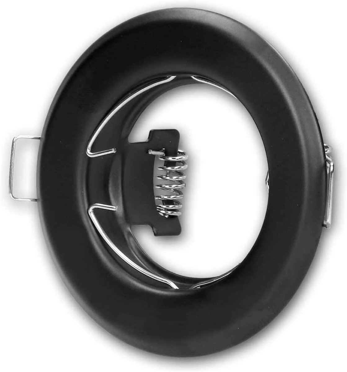 Montageframe voor verlichtingsarmaturen MR16/GU10 tot 50W, rond ontwerp, stijf, kleur zwart