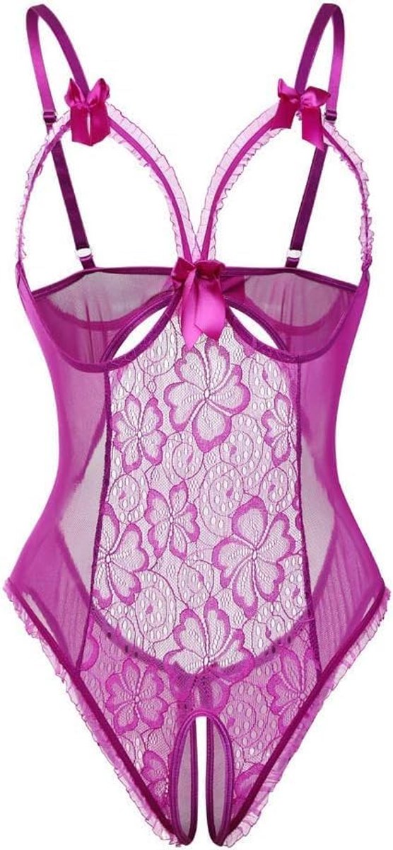 Sexy lingerie oversized negligé V-hals overall nachtkleding