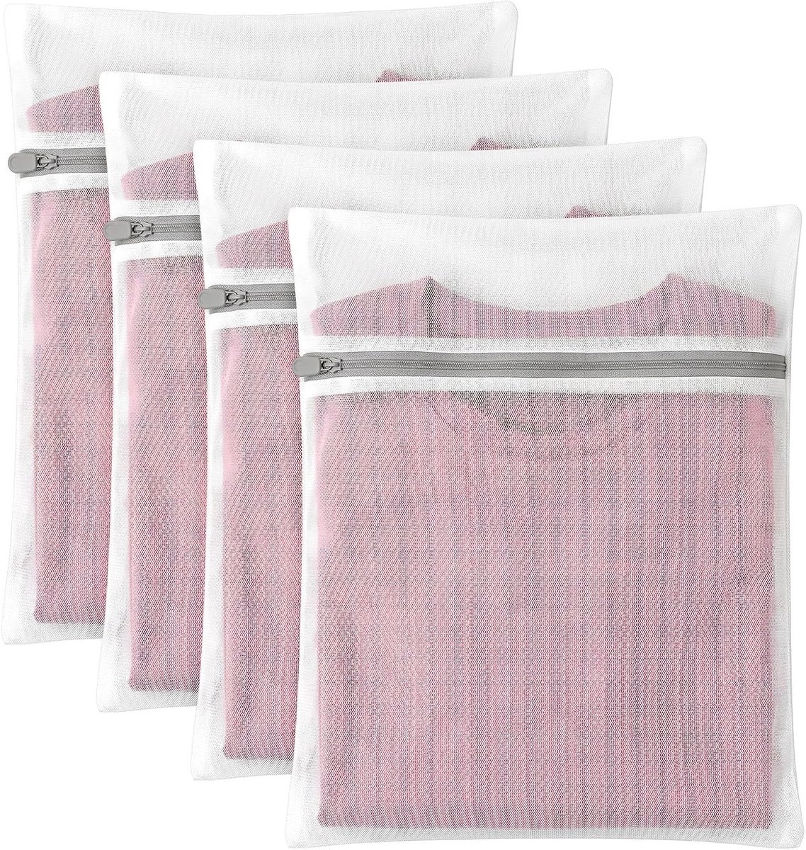 Set van 4 mesh waszakken 30 x 25 cm - Kleine wasnetten voor delicate was, kleding en lingerie