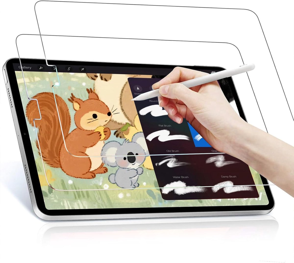 2 stuks papieren beschermfolie voor Samsung Galaxy Tab A9 8,7 (SM-X110/X115), tekenen zoals op papier, niet-verblindend, met eenvoudige installatiekit