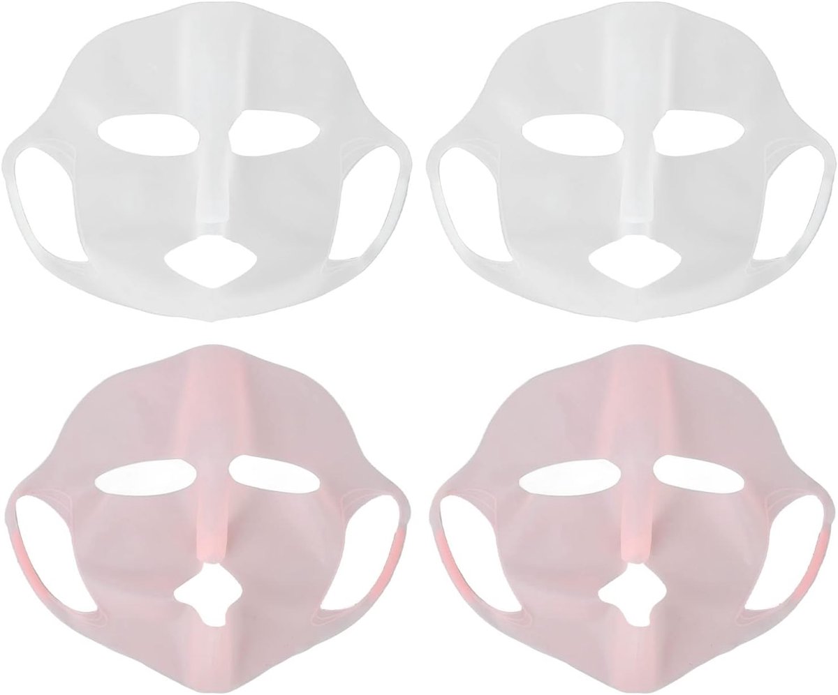 Gezichtsmasker, 4 Stuks 3D-knipblad Maskerhouder Herbruikbare Gezichtsmaskerhoes met Wasbaar Ontwerp voor Huidverzorgingsroutine Thuisgebruik