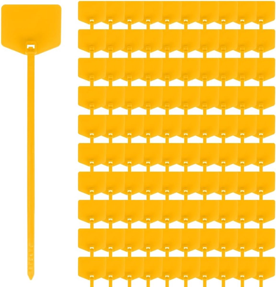 SnelShoppen - Set van 100 Waterdichte Plastic Verzendlabels 120mm - Beschrijfbare Etiketten met Afdichtingsband voor Sleutels, Bagage, Logistiek, Binn