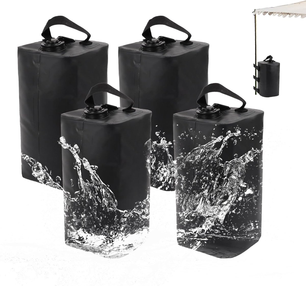 SnelShoppen - Paviljoen gewichten set van 4 watergewichten tot 10L | Draagbare PVC verzwaarde paviljoenpoten voor partytent, parasol, tuin, camping, z