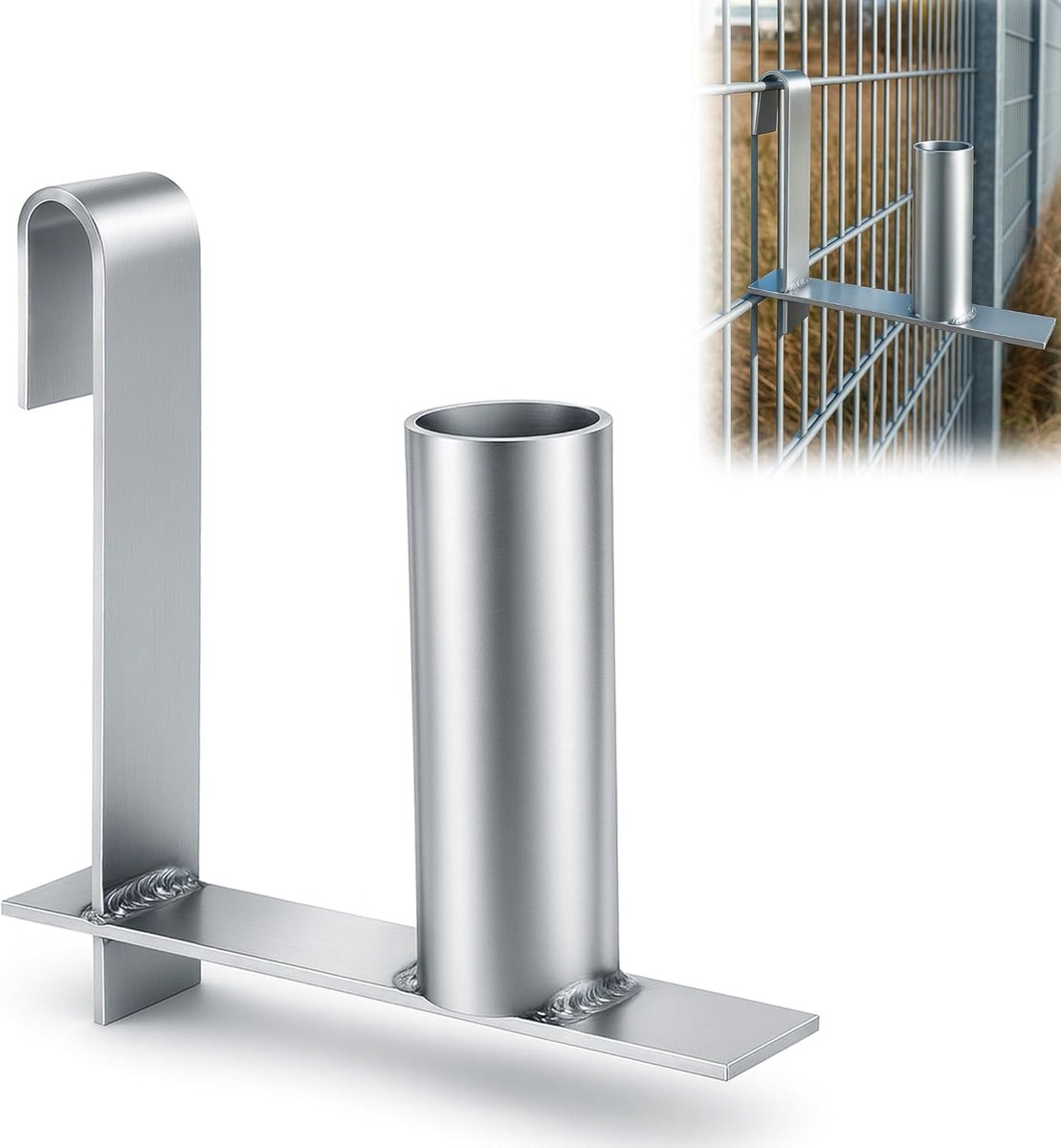 SnelShoppen - Single Rod Privacy Strip Roll Up Aid - RVS PVC Privacy Screen Montage Tool - Snelle Installatie voor Tuin Privacy Scherm - 1 Stuk Zilver