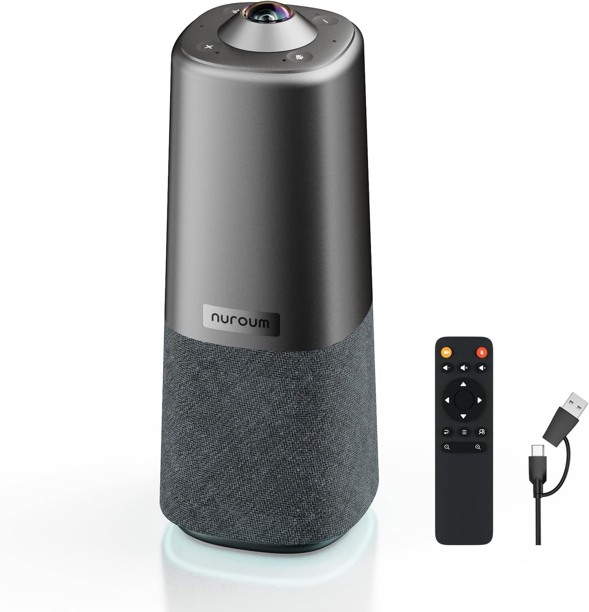 SnelShoppen - 360 graden Videoconferentiecamera met Auto-Frame, FHD 1080P Webcam, Intelligente Ruisonderdrukking, USB Plug & Play voor Zoom en Teams