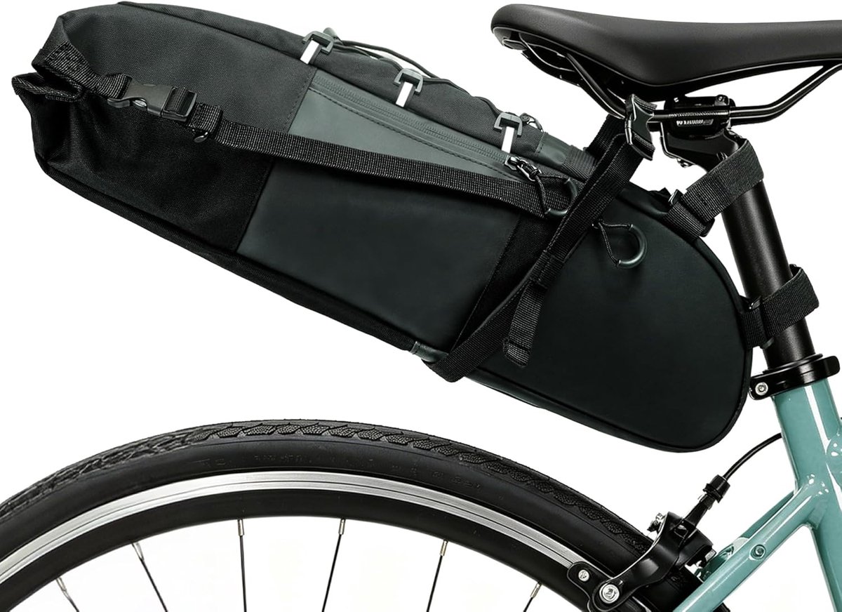 SnelShoppen - Fietszadeltas 11 Liter - Opbergtas voor Outdoor, Racefietsen, Mountainbikes - Ideaal voor Gereedschap, Snacks en Reserveonderdelen - Pra