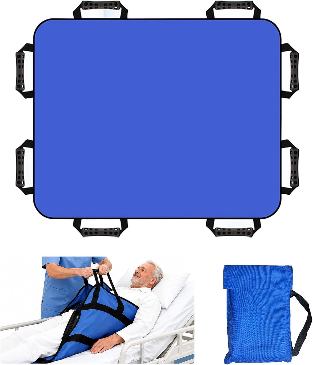 Transferboard 120 x 100 cm - antislipdoek - 8 handgrepen - veilig verplaatsen van patiënten - ShopVlot