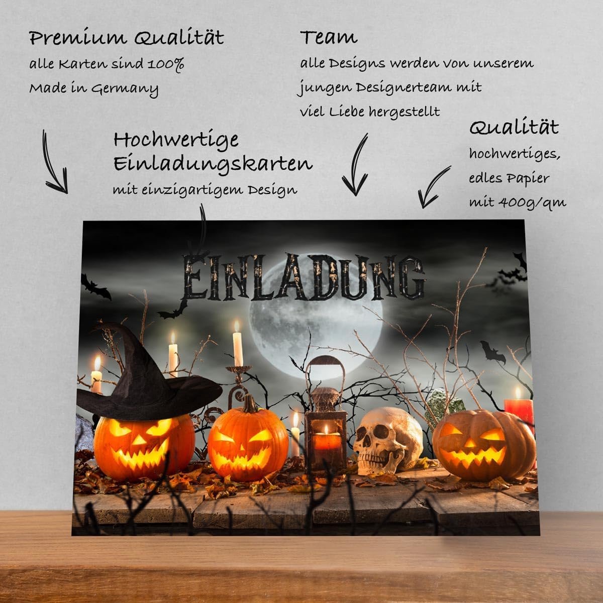 Halloween uitnodigingskaarten 12 stuks - premium kwaliteit - voor een griezelige feest - snel in te vullen - ShopVlot