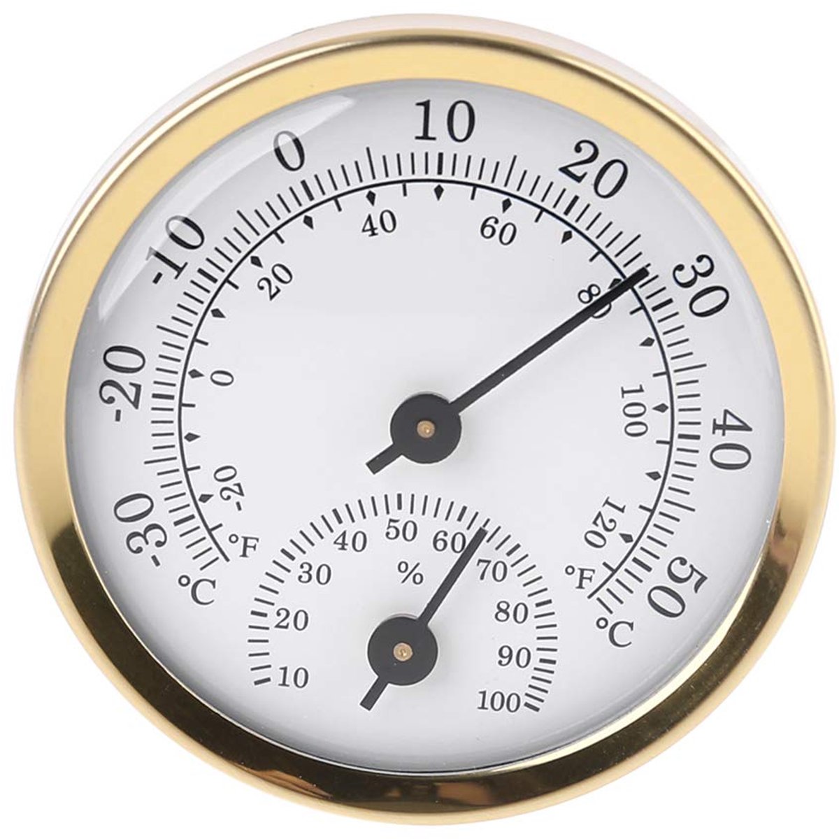 Thermometer en hygrometer voor binnen, analoog, 2-in-1 analoog en thermometer, 58 mm luchtvochtigheidsmeter, thermo- voor huizen, kassen, tuinen