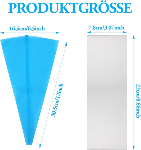 Zilverkleurig van roestvrij staal, taartspatel, taartspatel, taartschraper, accessoires, keukenschraper, spatel, keuken, bakken, cake, botercrème, met 1 spuitzak — afbeelding 2