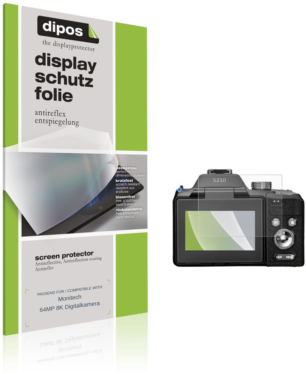 dipos – 4x Matte Beschermfolie geschikt voor Monitech 64MP 8K Digitalkamera | Krasbestendige & antireflecterende Screenprotector Ultra-Thin