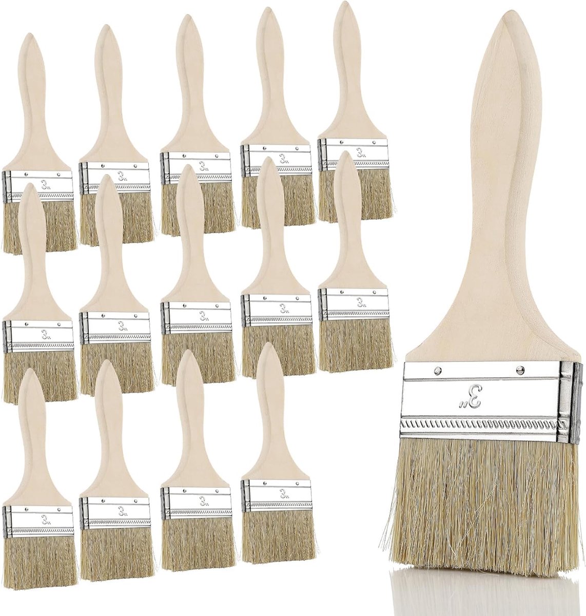 Platte kwast, lazuurkwast, brede lazuurkwast, houtkwast, verfkwast voor kleuren, lak, schilderbenodigdheden, schilderen, beitsen, lijm, houtolie, doe-het-zelf