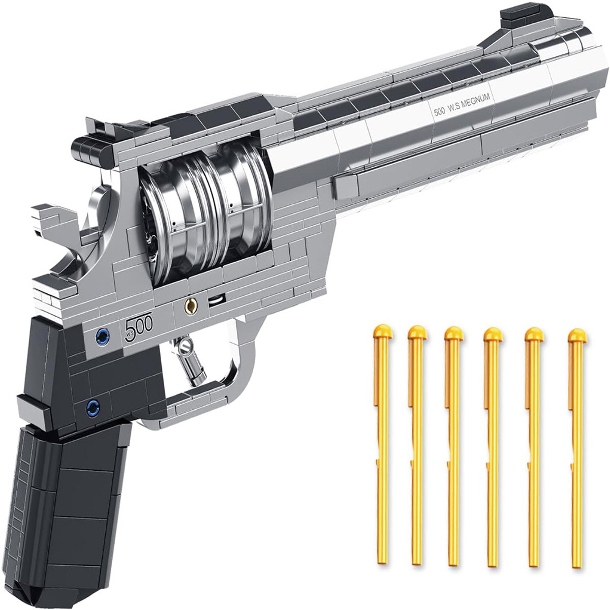 Schaal 1:1 Met Schietmechanisme – Realistische Revolver Bouwblokken – Verzamelobject En Cadeau Voor Wapenliefhebbers