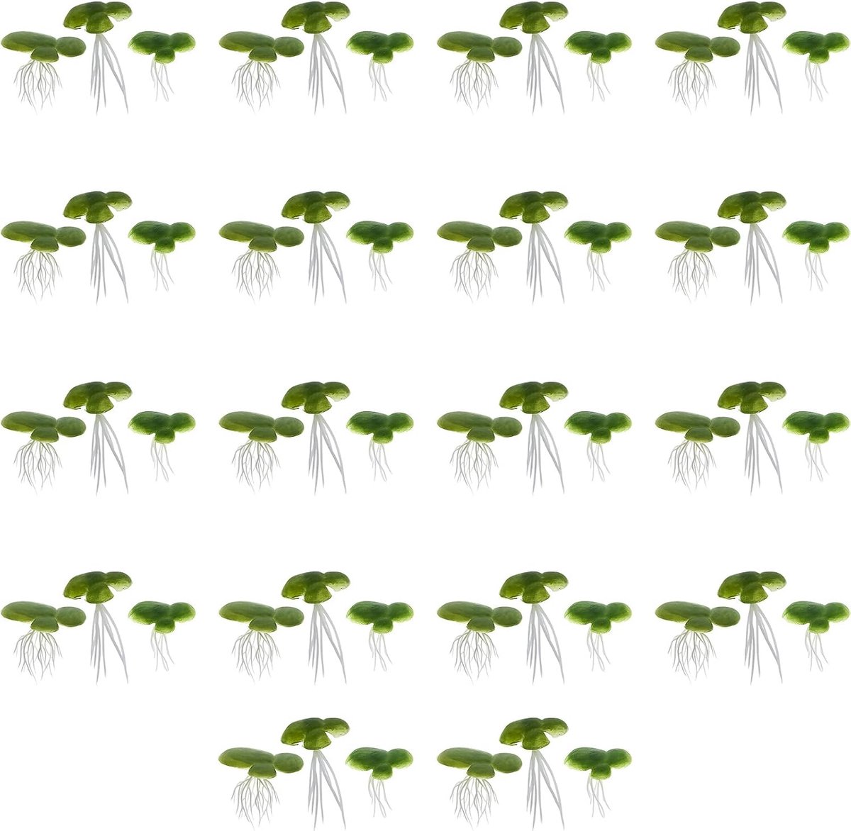 54 stuks kunstwaterplanten, vijverdecoratie, waterlenzen voor mini-vijver, kunstmatige vijverplanten, mini-vijver, decoratie, kunstplanten, zwemplanten voor vijver, aquarium, visbak