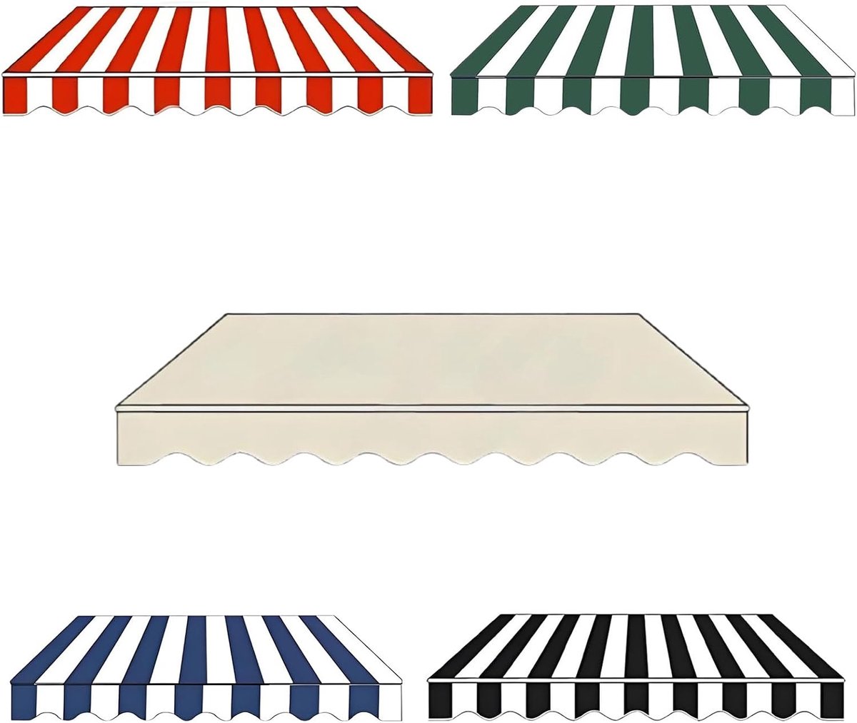 Vervangende luifelstof, waterdicht, 200x150 cm, 300 x 200 m, 400x200 cm, zonwering, luifeldoek voor tuin, 460x340 cm