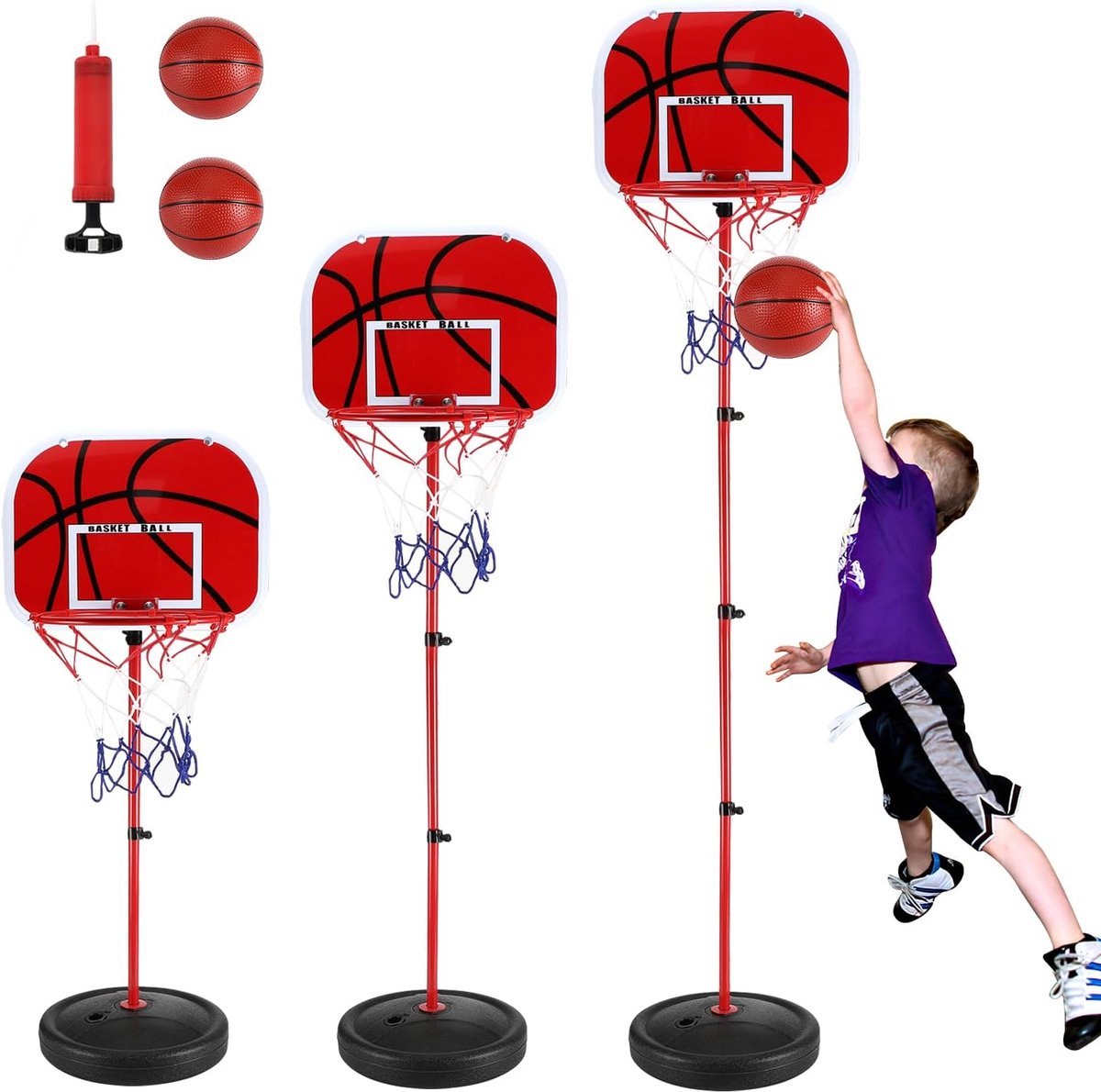 basketball basket standaard - verstelbaar - robuust ontwerp - ideaal voor buitengebruik - ShopVlot