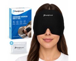 PurelyGoods® Migraine Masker 600 g - Coldpack met Diepvrieszak - Zwart