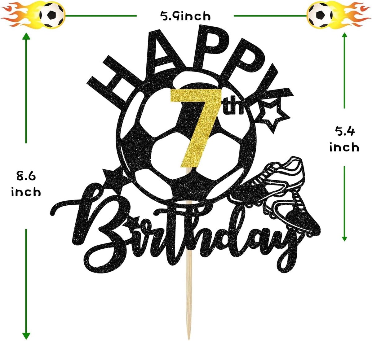Cake decoration voetbal verjaardag - cake topper speler - herbruikbaar papier - voor themafeesten - ShopVlot