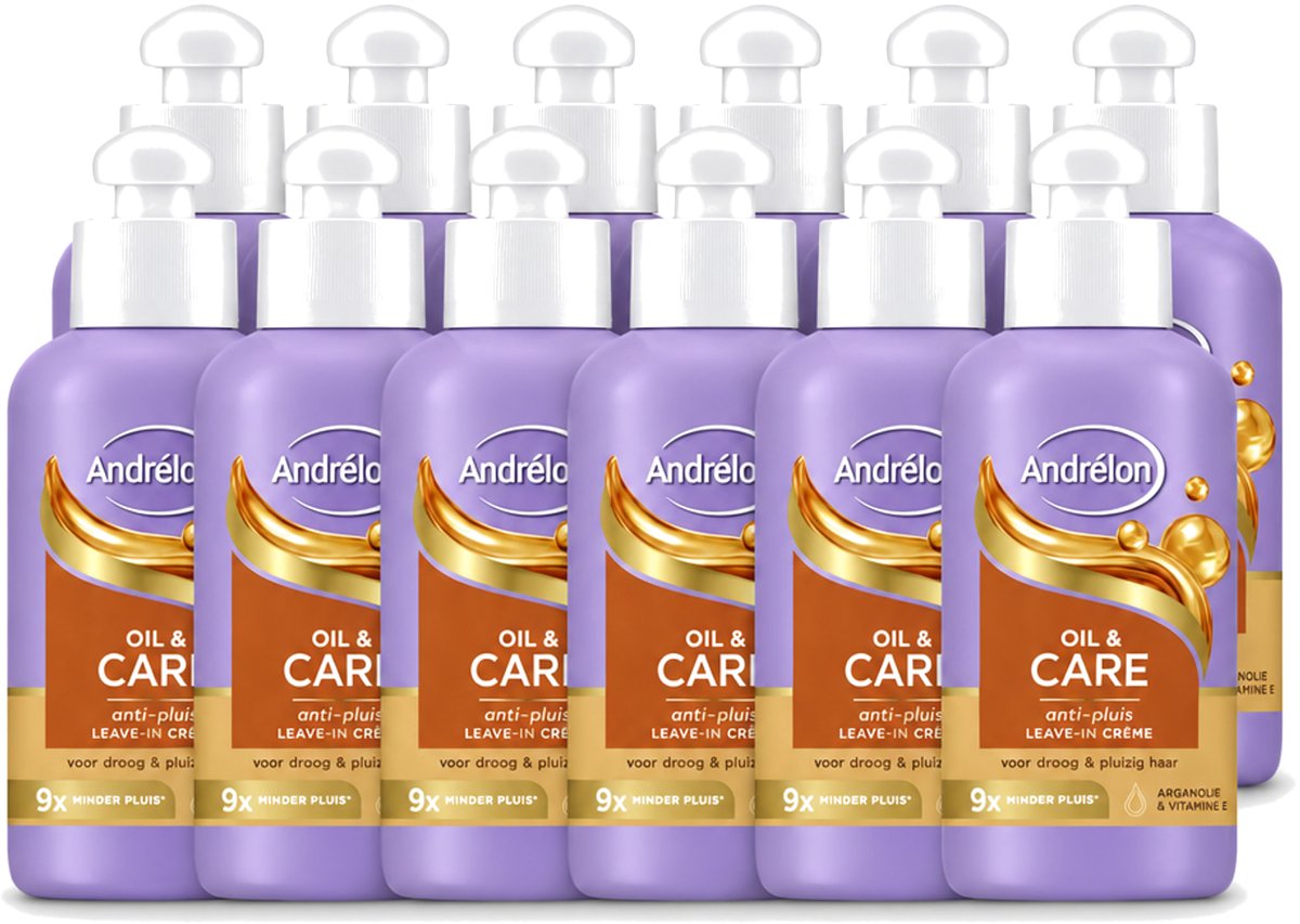 12 x Andrélon – Leave-In Crème – Oil & Care – 200 ml - Voordeelverpakking - 12 stuks