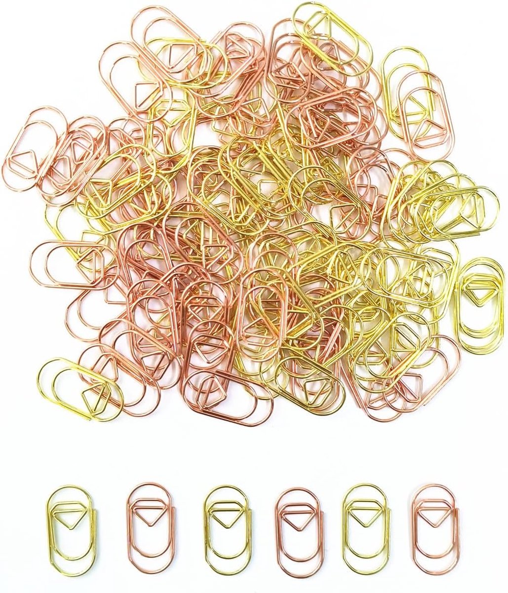 Mini paperclips 100 stuks - goud en roségoud - hoogwaardig metaal - ideaal voor documentorganisatie - ShopVlot
